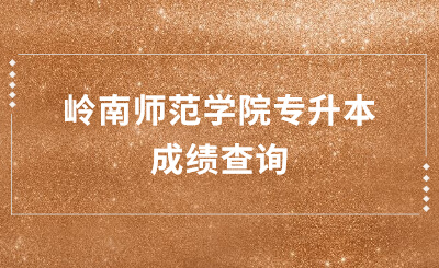 岭南师范学院专升本成绩查询