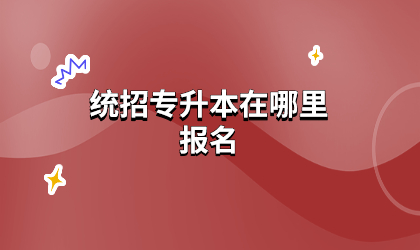 统招专升本在哪里报名