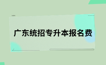 广东统招专升本报名费