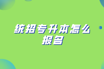 统招专升本怎么报名