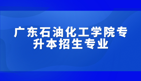 广东石油化工学院专升本招生专业