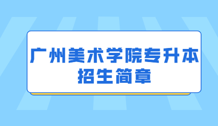 广州美术学院专升本招生简章