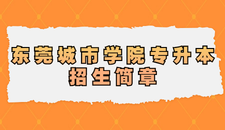 东莞城市学院专升本招生简章