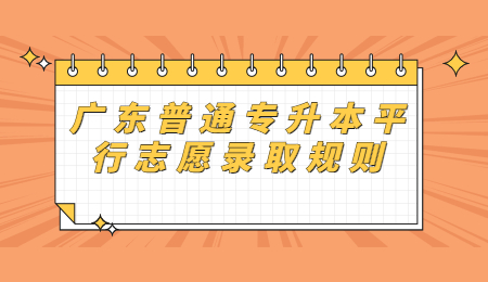 广东普通专升本平行志愿录取规则!