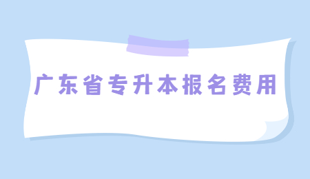 广东省专升本报名费用