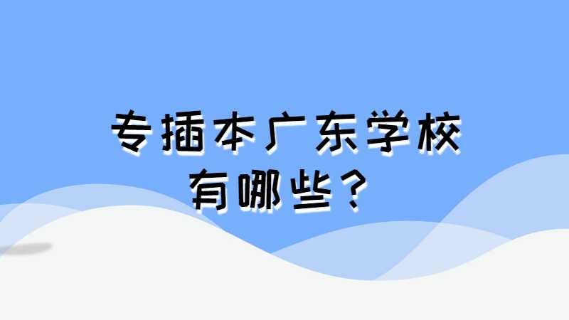 专插本广东学校有哪些？