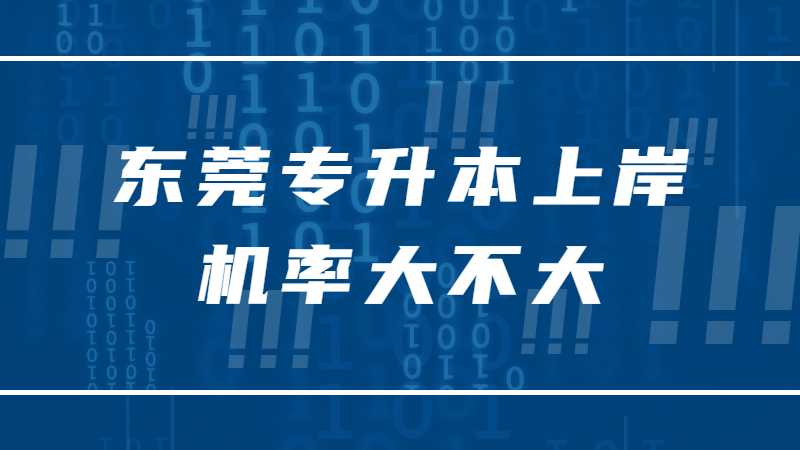 2023年东莞专升本上岸机率大不大？