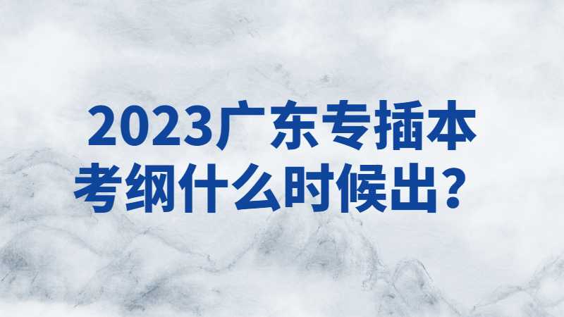 2023广东专插本考纲什么时候出？