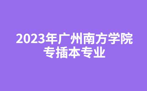 2023年广州南方学院专插本专业公布！