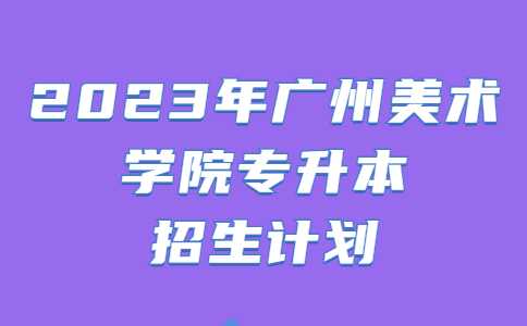 2023年广州美术学院专升本招生计划公布！