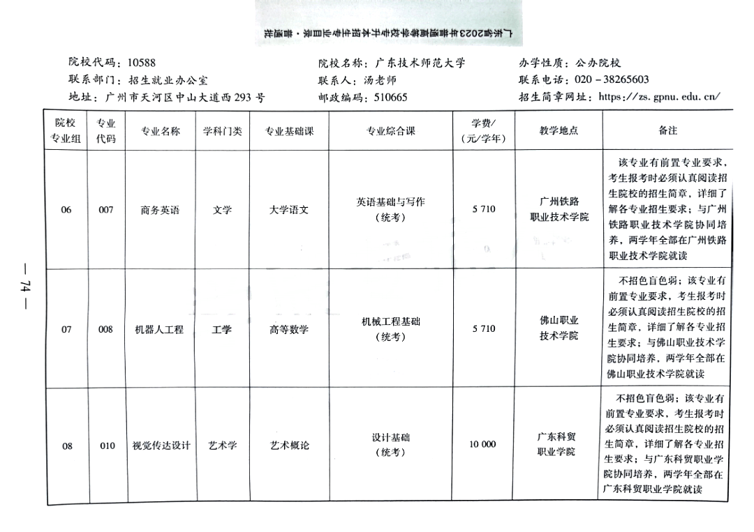 2023年广东技术师范大学专插本专业公布3 (1).png