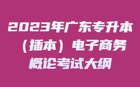 2023年广东专升本（插本）电子商务概论考试大纲.jpg