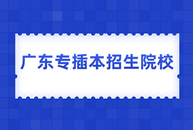 广东专插本招生院校